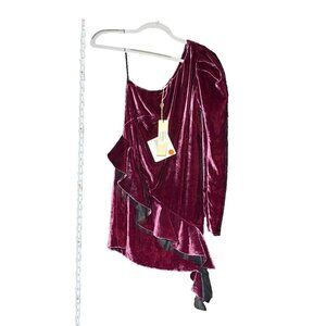LIU •JO One Shoulder‎ Purple Dress US NWT - 31in Length, One Sleeve, 19in Sleeve